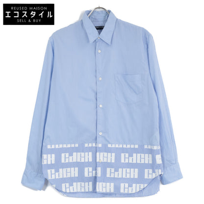 COMMEdesGARCONS HOMME コムデギャルソンオム HF-B010 ストライプｘロゴ切替 長袖シャツ/ トップス S