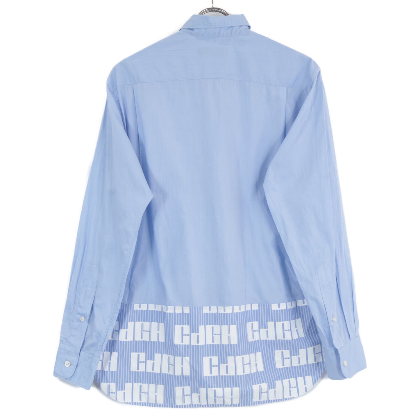 COMMEdesGARCONS HOMME コムデギャルソンオム HF-B010 ストライプｘロゴ切替 長袖シャツ/ トップス S