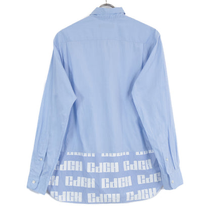 COMMEdesGARCONS HOMME コムデギャルソンオム HF-B010 ストライプｘロゴ切替 長袖シャツ/ トップス S