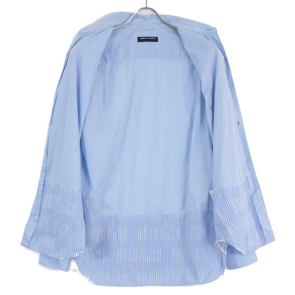 COMMEdesGARCONS HOMME コムデギャルソンオム HF-B010 ストライプｘロゴ切替 長袖シャツ/ トップス S