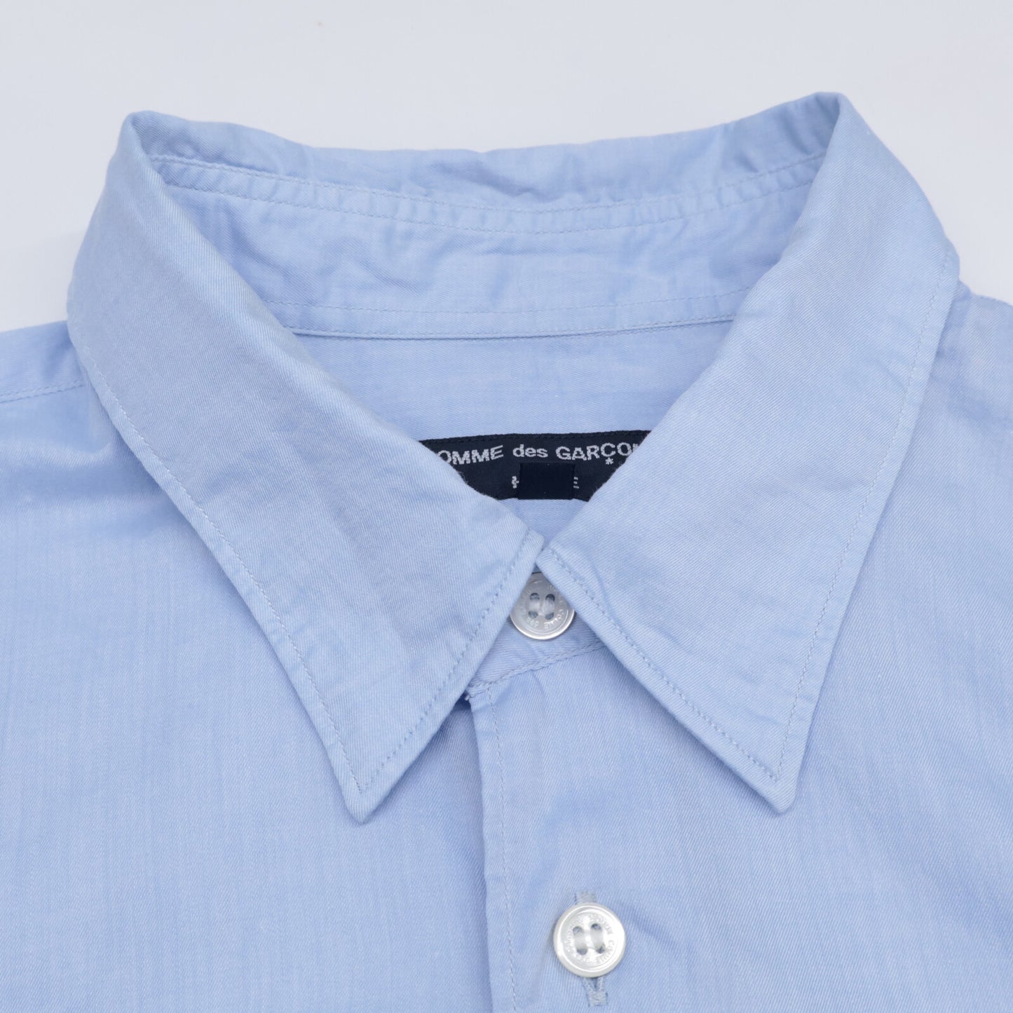 COMMEdesGARCONS HOMME コムデギャルソンオム HF-B010 ストライプｘロゴ切替 長袖シャツ/ トップス S