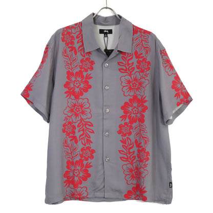 STUSSY ステューシー 1110157 ｸﾞﾚｰ 花柄 開襟ｼｬﾂ トップス S