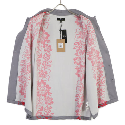 STUSSY ステューシー 1110157 ｸﾞﾚｰ 花柄 開襟ｼｬﾂ トップス S