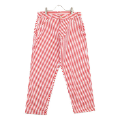 COMME des GARCONS SHIRT コムデギャルソンシャツ FG-P009 ﾚｯﾄﾞ×ﾎﾜｲﾄ ｺｯﾄﾝ ｽﾄﾗｲﾌﾟ ﾊﾟﾝﾂ ボトムス XS