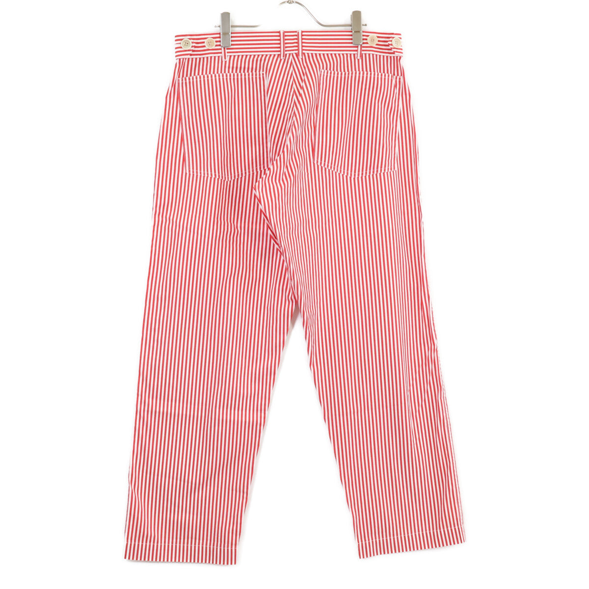 COMME des GARCONS SHIRT コムデギャルソンシャツ FG-P009 ﾚｯﾄﾞ×ﾎﾜｲﾄ ｺｯﾄﾝ ｽﾄﾗｲﾌﾟ ﾊﾟﾝﾂ ボトムス XS