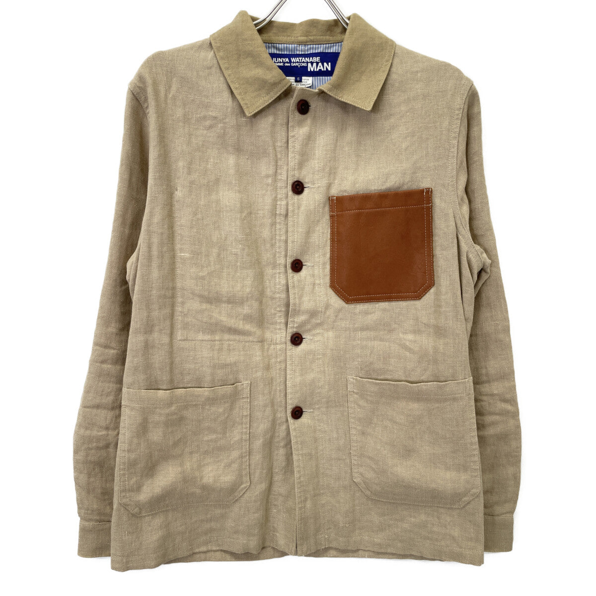 COMME des GARCONS SHIRT コムデギャルソンシャツ WE-J401 ﾍﾞｰｼﾞｭ ﾘﾈﾝ ｶﾊﾞｰｵｰﾙ ジャケット S