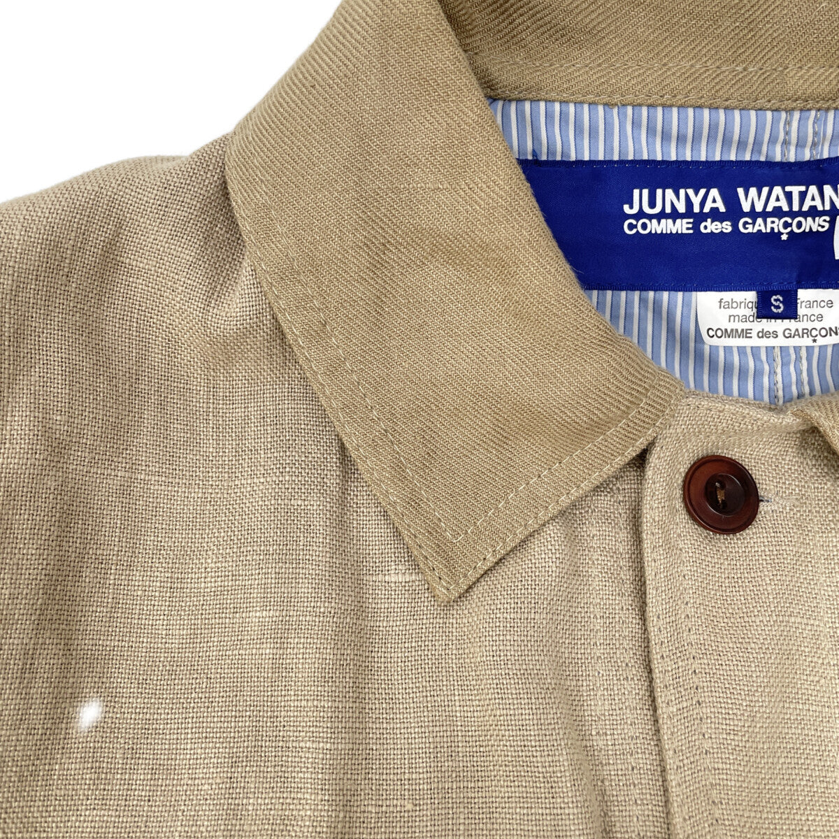 COMME des GARCONS SHIRT コムデギャルソンシャツ WE-J401 ﾍﾞｰｼﾞｭ ﾘﾈﾝ ｶﾊﾞｰｵｰﾙ ジャケット S