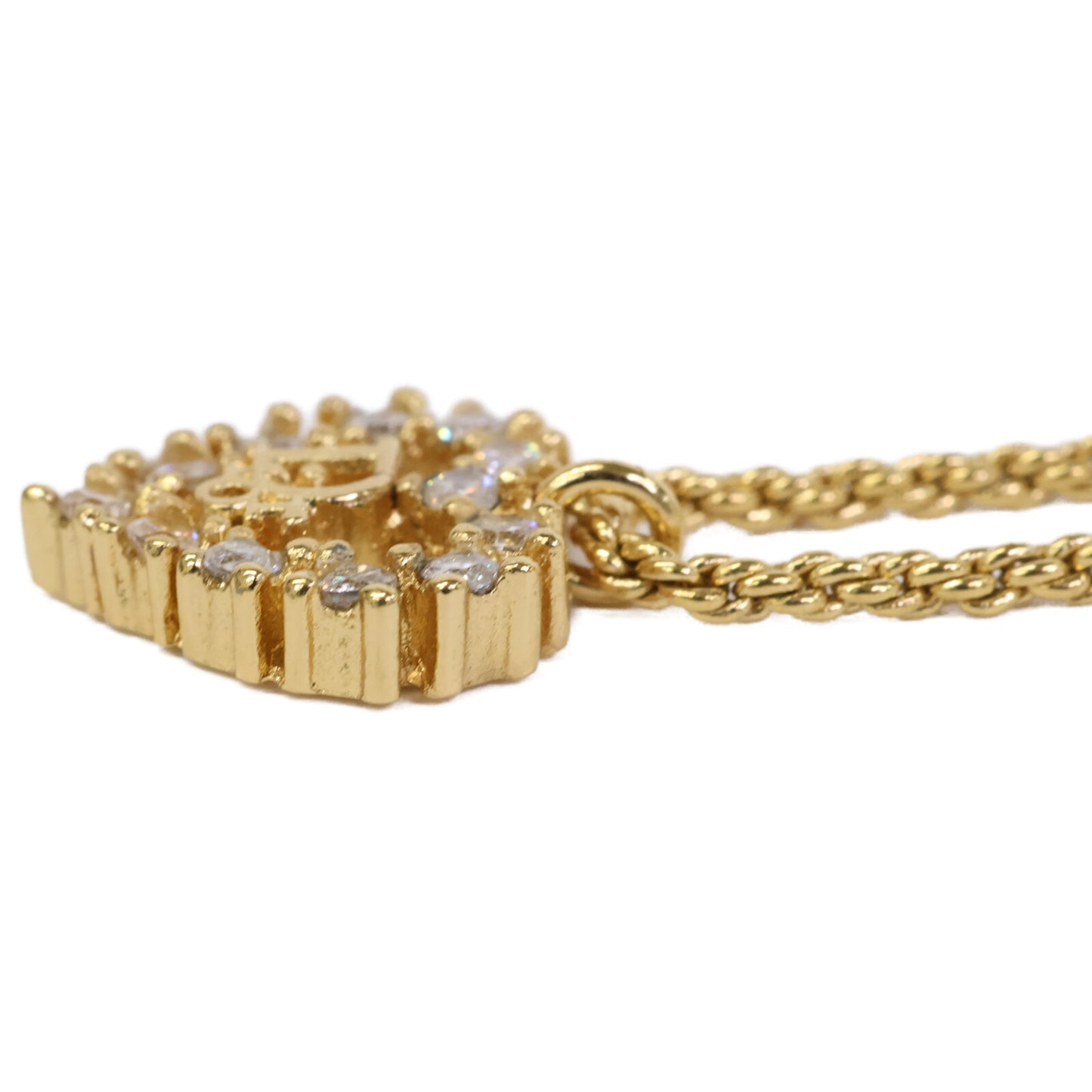 DIOR ディオール CDロゴ ハート ラインストーン ロープチェーン ネックレス