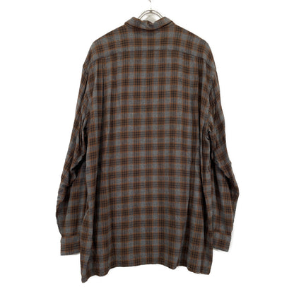 COMOLI コモリ P01-01013 ﾌﾞﾗｳﾝﾁｪｯｸ ﾚｰﾖﾝ ｵｰﾌﾟﾝｶﾗｰｼｬﾂ トップス 2