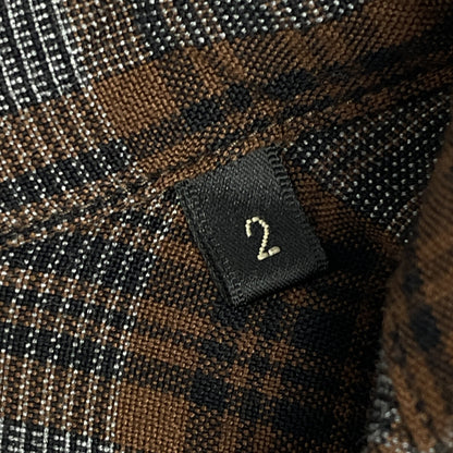 COMOLI コモリ P01-01013 ﾌﾞﾗｳﾝﾁｪｯｸ ﾚｰﾖﾝ ｵｰﾌﾟﾝｶﾗｰｼｬﾂ トップス 2