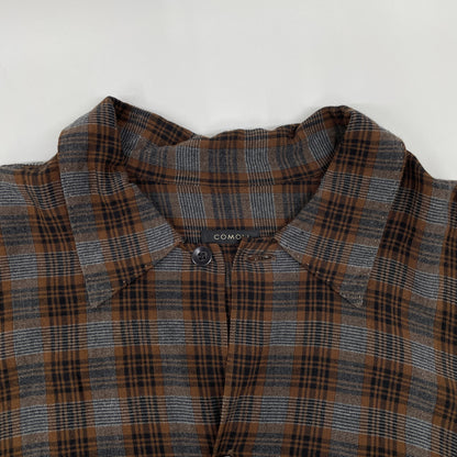 COMOLI コモリ P01-01013 ﾌﾞﾗｳﾝﾁｪｯｸ ﾚｰﾖﾝ ｵｰﾌﾟﾝｶﾗｰｼｬﾂ トップス 2