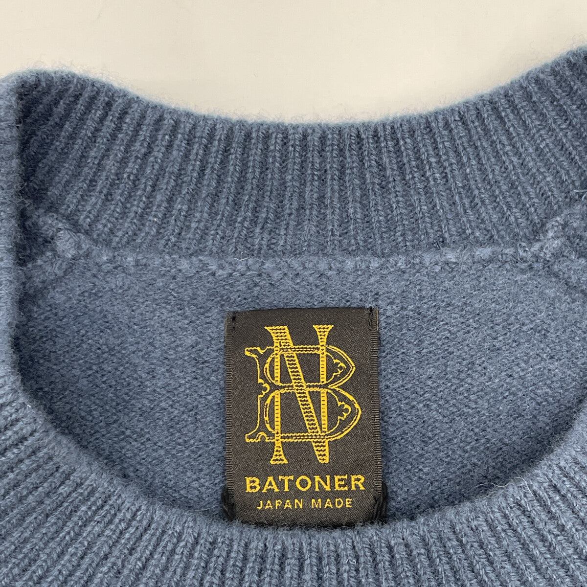 BATONER バトナー BN-21FM-032 ﾈｲﾋﾞｰ ｳｰﾙ ｸﾙｰﾈｯｸ ﾆｯﾄｾｰﾀｰ トップス 2