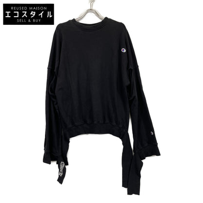 VETEMENTS ヴェトモン 【×Champion】ﾌﾞﾗｯｸ CUTOUT NECKLINE SWEAT SHIRT トップス S