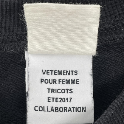 VETEMENTS ヴェトモン 【×Champion】ﾌﾞﾗｯｸ CUTOUT NECKLINE SWEAT SHIRT トップス S