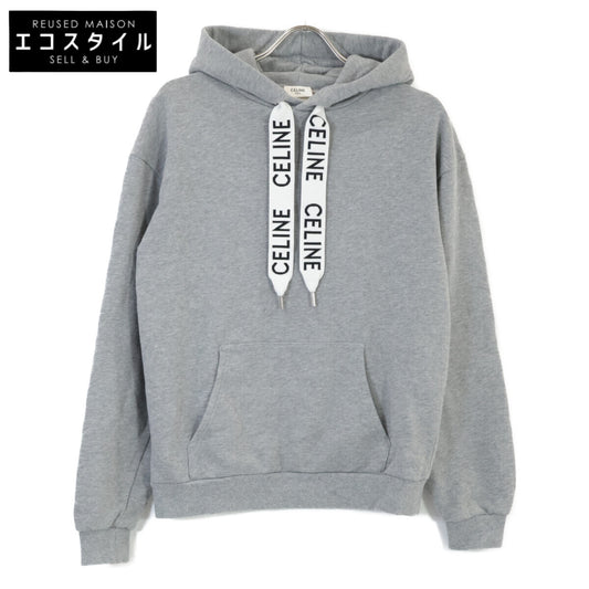 CELINE セリーヌ 2Y468670Q ｸﾞﾚｰ ﾌﾟﾙｵｰﾊﾞｰ ﾌｰﾃﾞｨｰ トップス XS