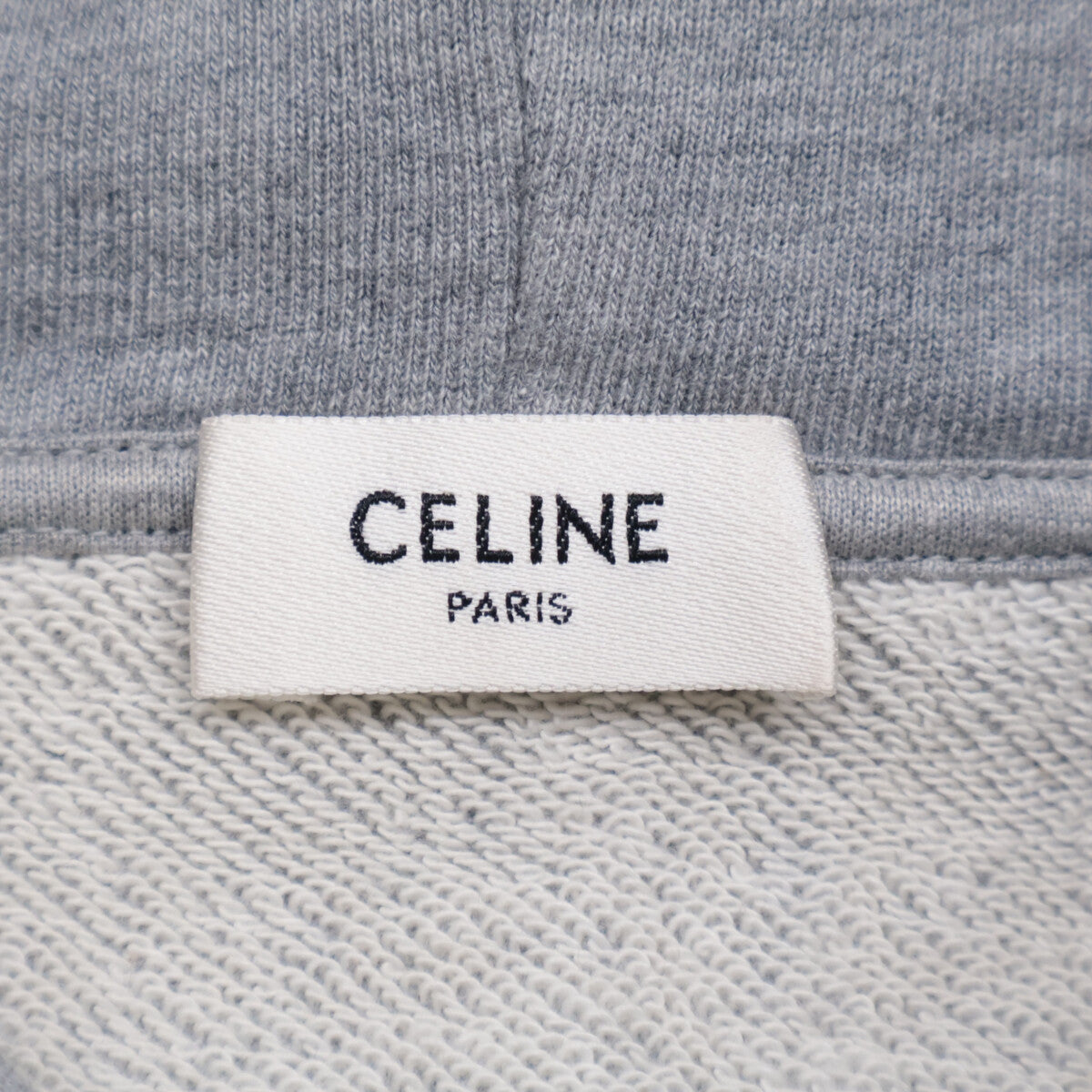 CELINE セリーヌ 2Y468670Q ｸﾞﾚｰ ﾌﾟﾙｵｰﾊﾞｰ ﾌｰﾃﾞｨｰ トップス XS