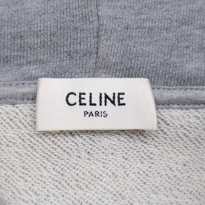 CELINE セリーヌ 2Y468670Q ｸﾞﾚｰ ﾌﾟﾙｵｰﾊﾞｰ ﾌｰﾃﾞｨｰ トップス XS