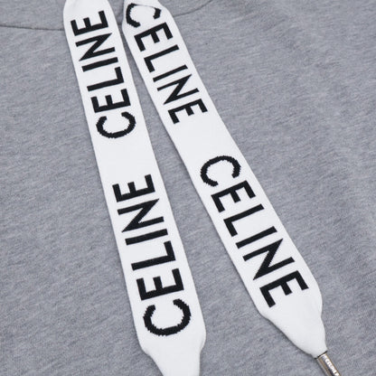 CELINE セリーヌ 2Y468670Q ｸﾞﾚｰ ﾌﾟﾙｵｰﾊﾞｰ ﾌｰﾃﾞｨｰ トップス XS