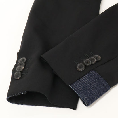 DIESEL BlackGold ディーゼルブラックゴールド ﾌﾞﾗｯｸ ﾃﾞﾆﾑ切り替え ﾃｰﾗｰﾄﾞｼﾞｬｹｯﾄ ジャケット 46