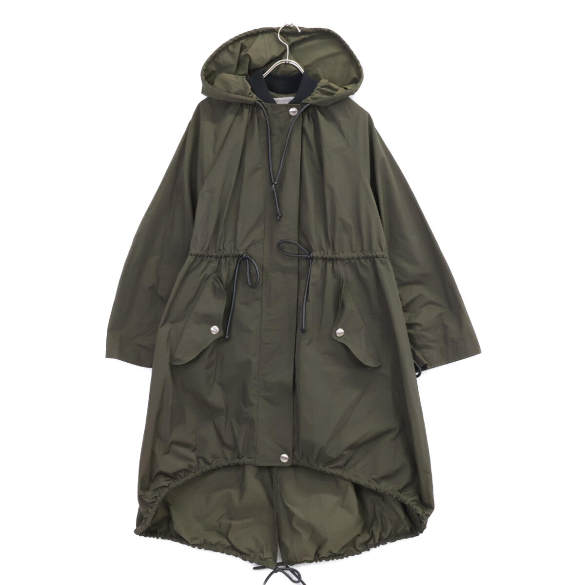 SPORTMAX スポーツマックス 201608790 ｶｰｷ ｺｯﾄﾝ混 ﾄﾞﾛｽﾄ ﾌｰﾄﾞ付き ﾓｯｽﾞｺｰﾄ コート 38