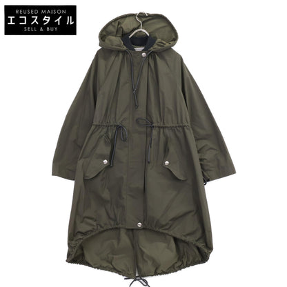 SPORTMAX スポーツマックス 201608790 ｶｰｷ ｺｯﾄﾝ混 ﾄﾞﾛｽﾄ ﾌｰﾄﾞ付き ﾓｯｽﾞｺｰﾄ コート 38