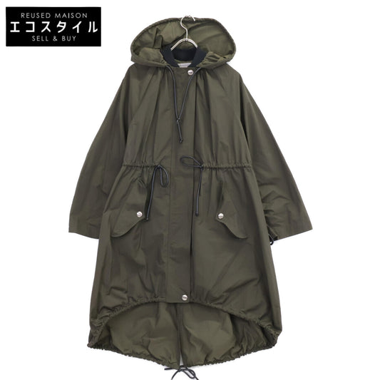 SPORTMAX スポーツマックス 201608790 ｶｰｷ ｺｯﾄﾝ混 ﾄﾞﾛｽﾄ ﾌｰﾄﾞ付き ﾓｯｽﾞｺｰﾄ コート 38