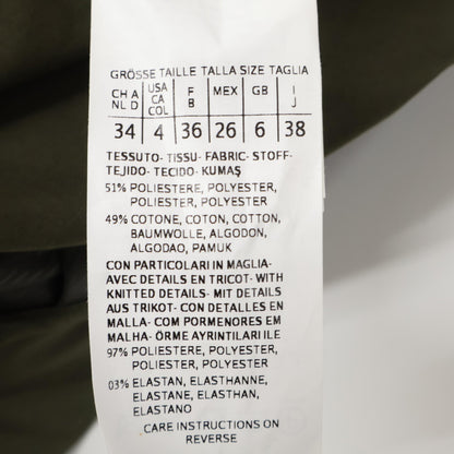 SPORTMAX スポーツマックス 201608790 ｶｰｷ ｺｯﾄﾝ混 ﾄﾞﾛｽﾄ ﾌｰﾄﾞ付き ﾓｯｽﾞｺｰﾄ コート 38