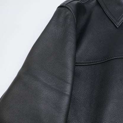 666 666トリプルシックス JLM-15TF ﾌﾞﾗｯｸ ｼｰﾌﾟｽｷﾝ ﾚｻﾞｰﾌﾞﾙｿﾞﾝ ジャケット M