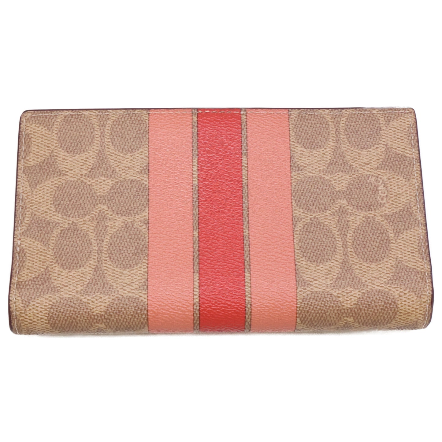 COACH コーチ 【美品】CAP23 スリム ジップ ウォレット・シグネチャー キャンバス・ストライプ 二つ折り財布（小銭入れあり）