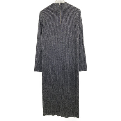 AMERI アメリ 【×MIREI KIRITANI】ﾌﾞﾗｯｸ ｽﾊﾟﾝｺｰﾙ ﾗｯﾌﾙ ﾆｯﾄﾄﾞﾚｽ ワンピース Ｓ