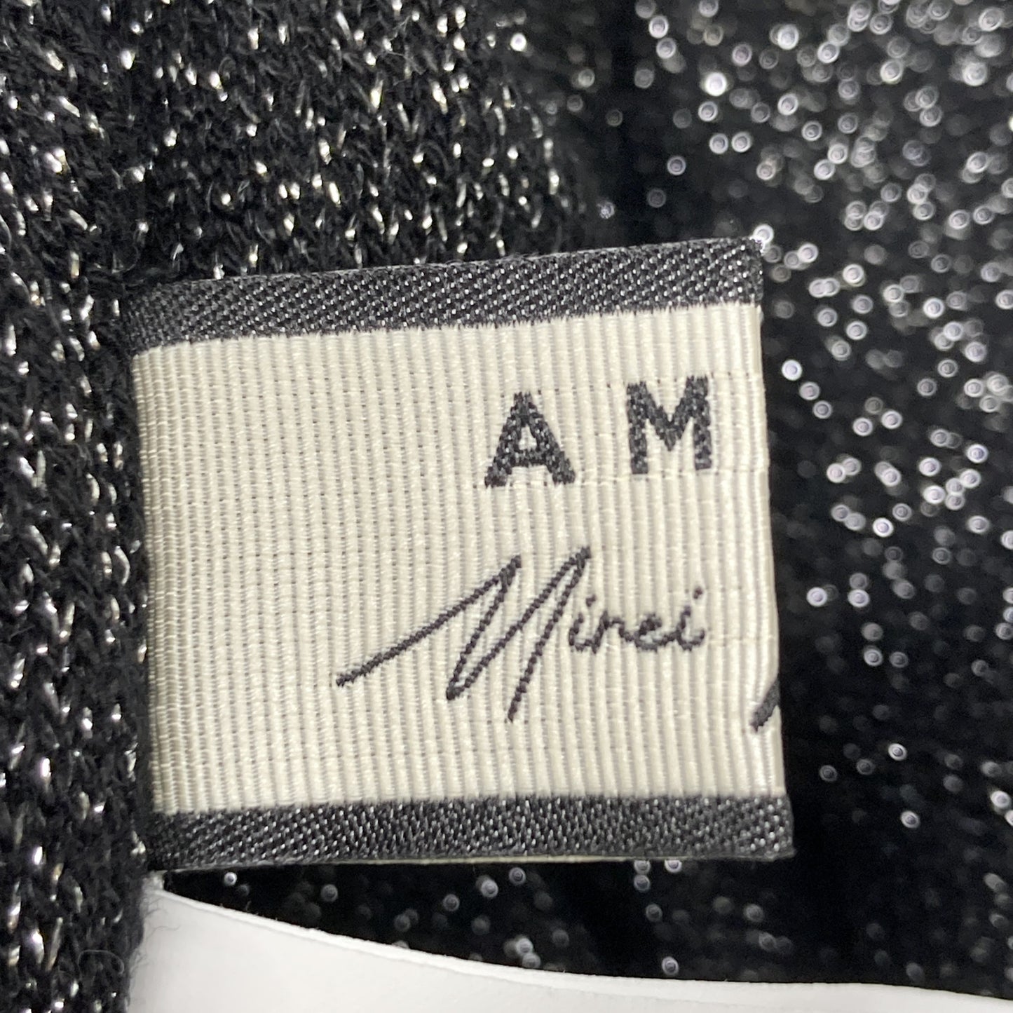 AMERI アメリ 【×MIREI KIRITANI】ﾌﾞﾗｯｸ ｽﾊﾟﾝｺｰﾙ ﾗｯﾌﾙ ﾆｯﾄﾄﾞﾚｽ ワンピース Ｓ