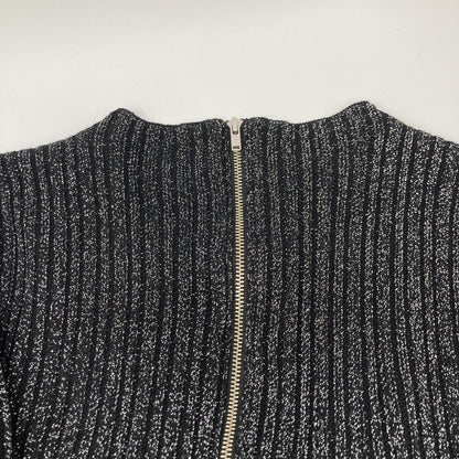 AMERI アメリ 【×MIREI KIRITANI】ﾌﾞﾗｯｸ ｽﾊﾟﾝｺｰﾙ ﾗｯﾌﾙ ﾆｯﾄﾄﾞﾚｽ ワンピース Ｓ