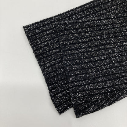 AMERI アメリ 【×MIREI KIRITANI】ﾌﾞﾗｯｸ ｽﾊﾟﾝｺｰﾙ ﾗｯﾌﾙ ﾆｯﾄﾄﾞﾚｽ ワンピース Ｓ