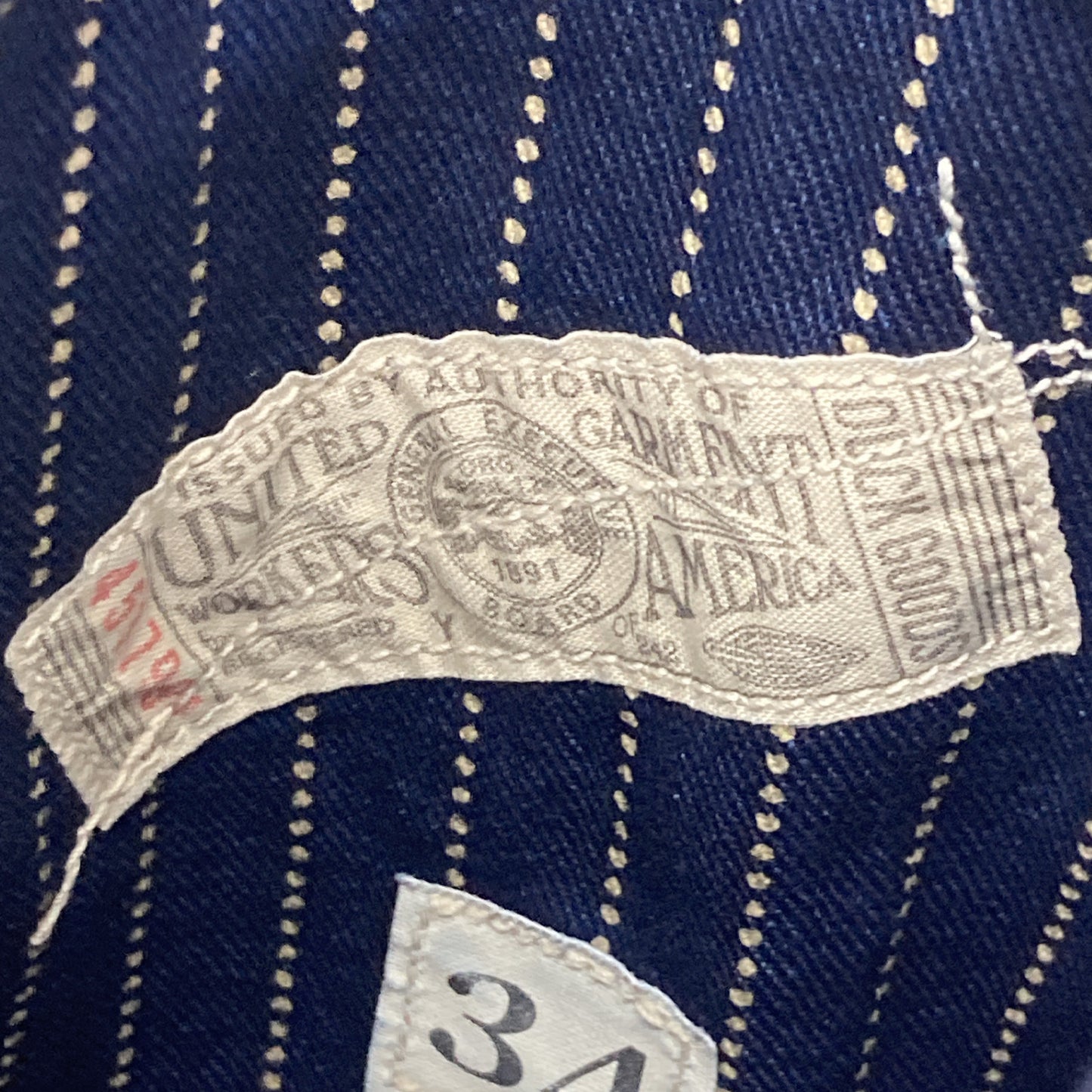 UNION SPECIAL OVERALLS ユニオンスペシャルオーバーオールズ ｽﾄﾗｲﾌﾟ ｺﾝﾀﾞｸﾀｰﾍﾞｽﾄ ベスト 34