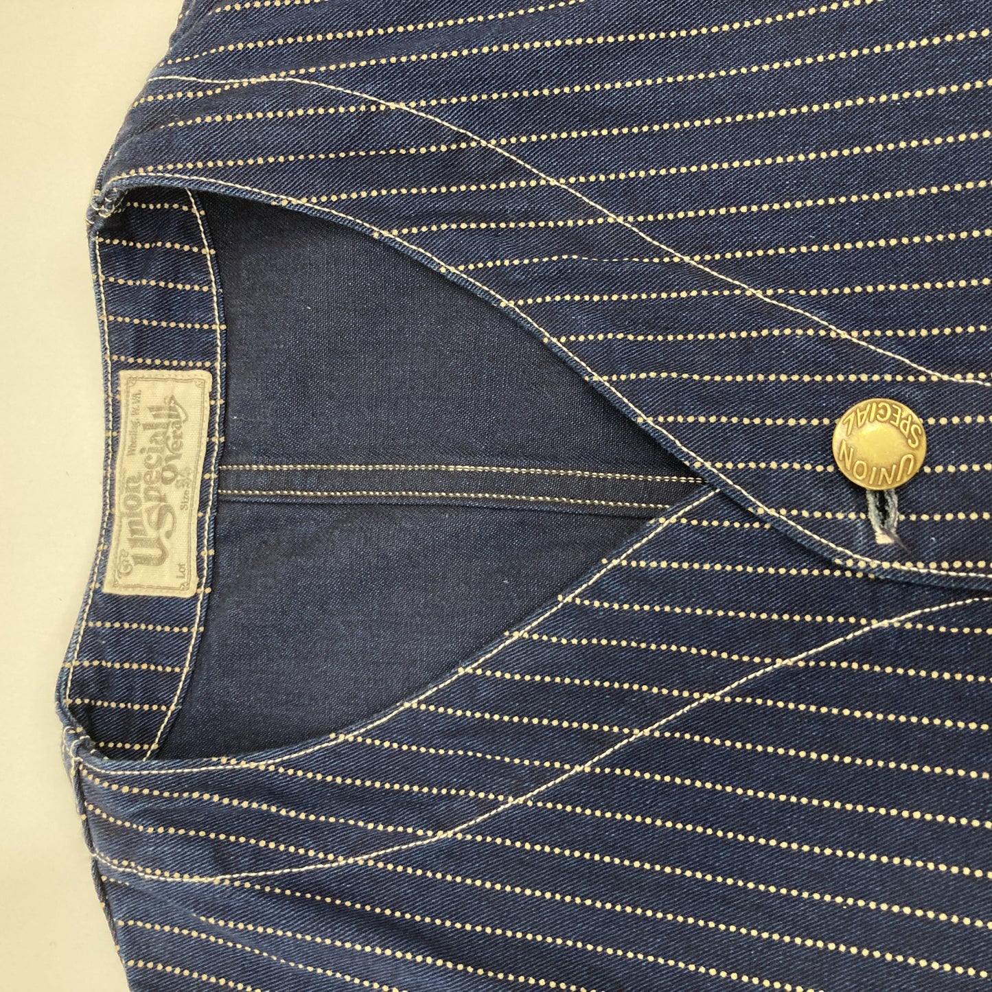 UNION SPECIAL OVERALLS ユニオンスペシャルオーバーオールズ ｽﾄﾗｲﾌﾟ ｺﾝﾀﾞｸﾀｰﾍﾞｽﾄ ベスト 34