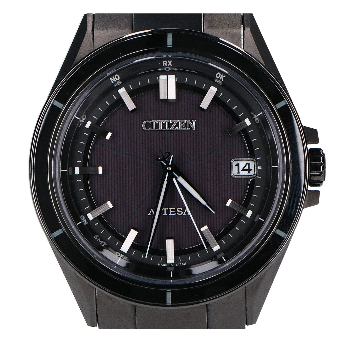 CITIZEN シチズン 【美品】CB3035-72E H128 ACT Line ブラックチタンシリーズ ATTESA アテッサ エコ・ドライブ電波 腕時計