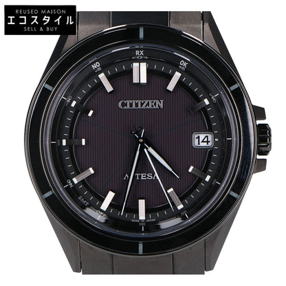 CITIZEN シチズン 【美品】CB3035-72E H128 ACT Line ブラックチタンシリーズ ATTESA アテッサ エコ・ドライブ電波 腕時計