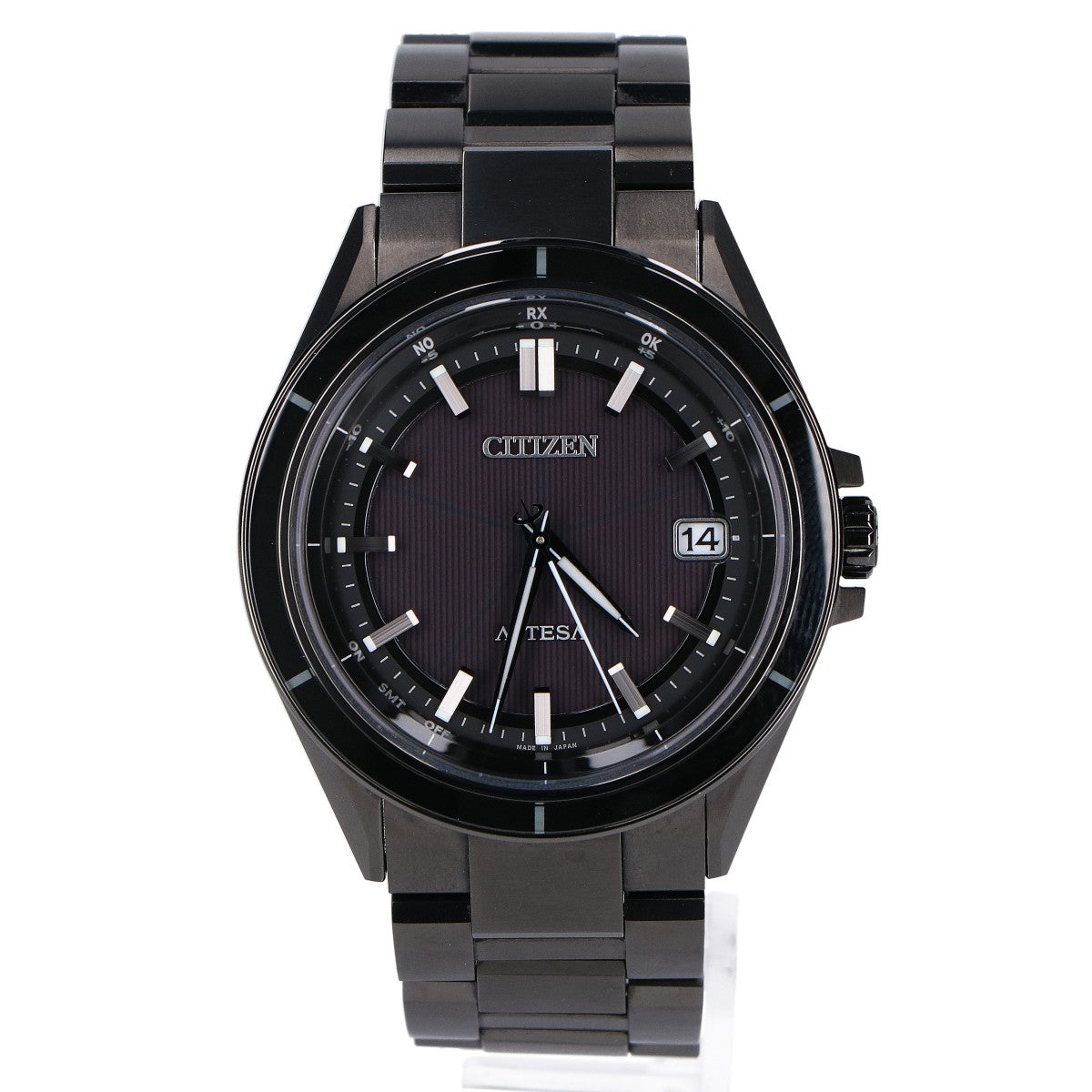 CITIZEN シチズン 【美品】CB3035-72E H128 ACT Line ブラックチタンシリーズ ATTESA アテッサ エコ・ドライブ電波 腕時計