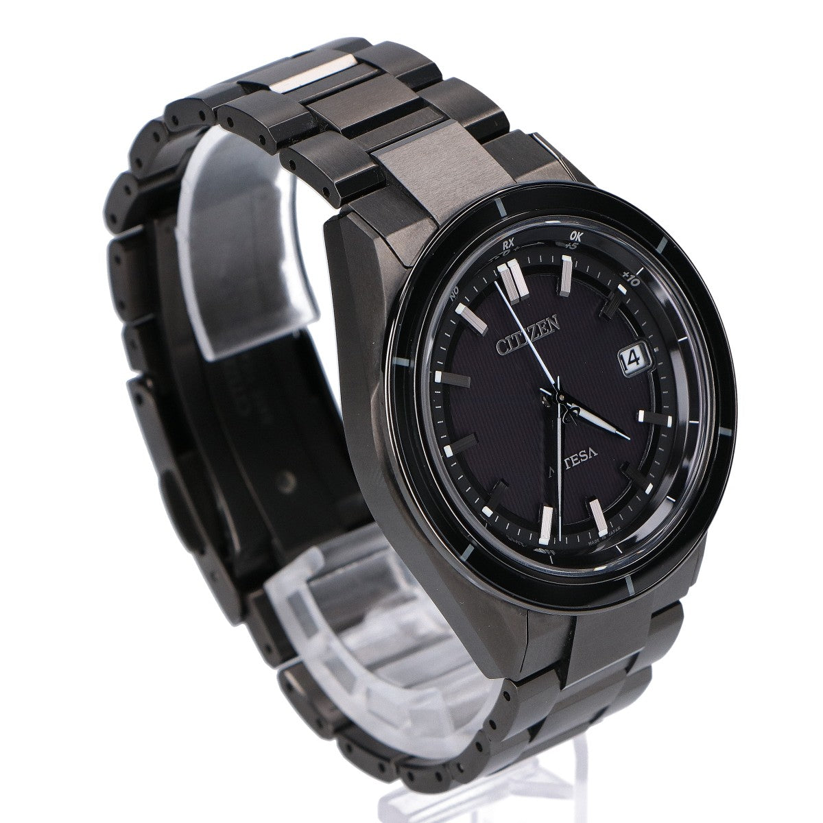 CITIZEN シチズン 【美品】CB3035-72E H128 ACT Line ブラックチタンシリーズ ATTESA アテッサ エコ・ドライブ電波 腕時計