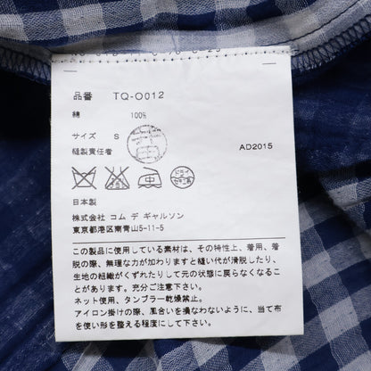 tricotCOMMEdesGARCONS トリココムデギャルソン 15年製 TQ-O012 ﾌﾞﾙｰ ｺｯﾄﾝ100 ﾁｪｯｸ ﾜﾝﾋﾟｰｽ ワンピース S