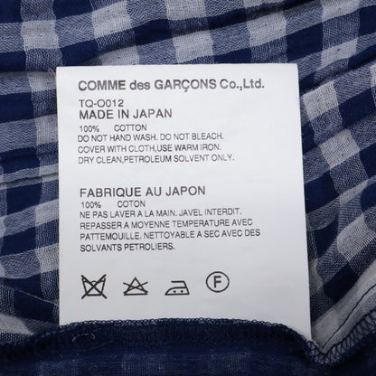 tricotCOMMEdesGARCONS トリココムデギャルソン 15年製 TQ-O012 ﾌﾞﾙｰ ｺｯﾄﾝ100 ﾁｪｯｸ ﾜﾝﾋﾟｰｽ ワンピース S