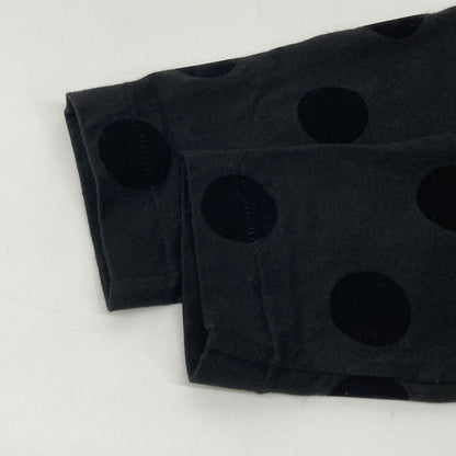 タオ TAO 22年製 TJ-T004 ﾌﾞﾗｯｸ ﾄﾞｯﾄ ﾌﾘﾙﾃﾞｻﾞｲﾝ ｶｯﾄｿｰ トップス Ｓ