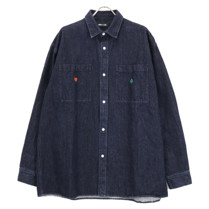 WIND AND SEA ウィンダンシー WDS-CLC-2-01 ｲﾝﾃﾞｨｺﾞ ﾃﾞﾆﾑ 刺繍 ｼｬﾂ トップス Ｌ