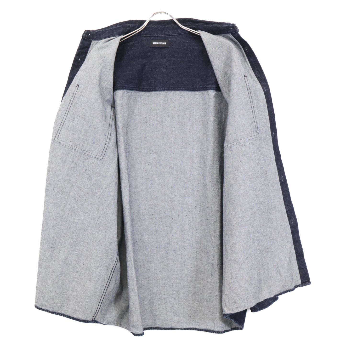 WIND AND SEA ウィンダンシー WDS-CLC-2-01 ｲﾝﾃﾞｨｺﾞ ﾃﾞﾆﾑ 刺繍 ｼｬﾂ トップス Ｌ