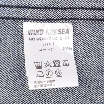 WIND AND SEA ウィンダンシー WDS-CLC-2-01 ｲﾝﾃﾞｨｺﾞ ﾃﾞﾆﾑ 刺繍 ｼｬﾂ トップス Ｌ