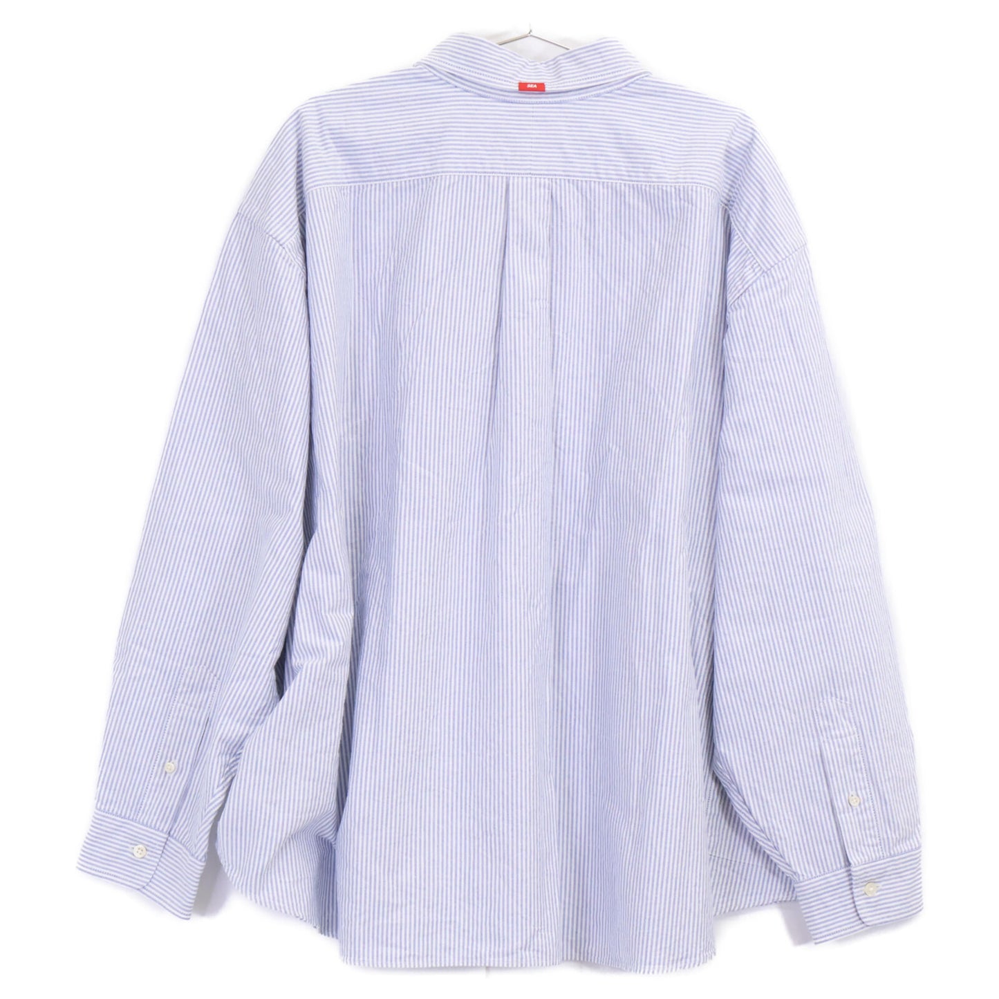 WIND AND SEA ウィンダンシー WDS-BALL-01 ﾎﾜｲﾄ×ﾌﾞﾙｰ ｽﾄﾗｲﾌﾟ 刺繍 長袖ｼｬﾂ トップス ＸＬ