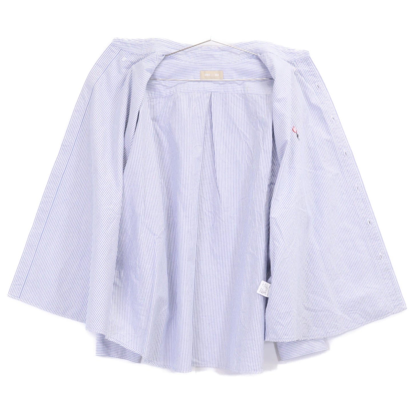 WIND AND SEA ウィンダンシー WDS-BALL-01 ﾎﾜｲﾄ×ﾌﾞﾙｰ ｽﾄﾗｲﾌﾟ 刺繍 長袖ｼｬﾂ トップス ＸＬ