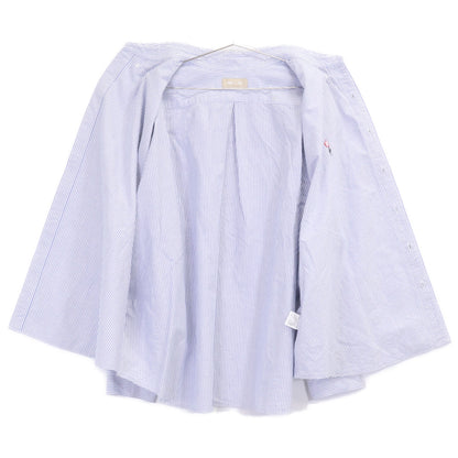 WIND AND SEA ウィンダンシー WDS-BALL-01 ﾎﾜｲﾄ×ﾌﾞﾙｰ ｽﾄﾗｲﾌﾟ 刺繍 長袖ｼｬﾂ トップス ＸＬ