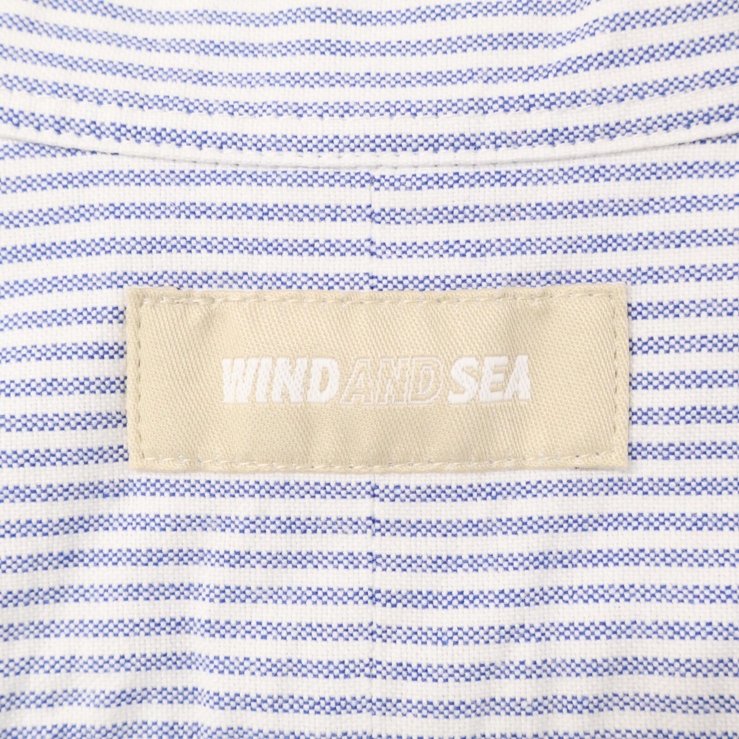 WIND AND SEA ウィンダンシー WDS-BALL-01 ﾎﾜｲﾄ×ﾌﾞﾙｰ ｽﾄﾗｲﾌﾟ 刺繍 長袖ｼｬﾂ トップス ＸＬ