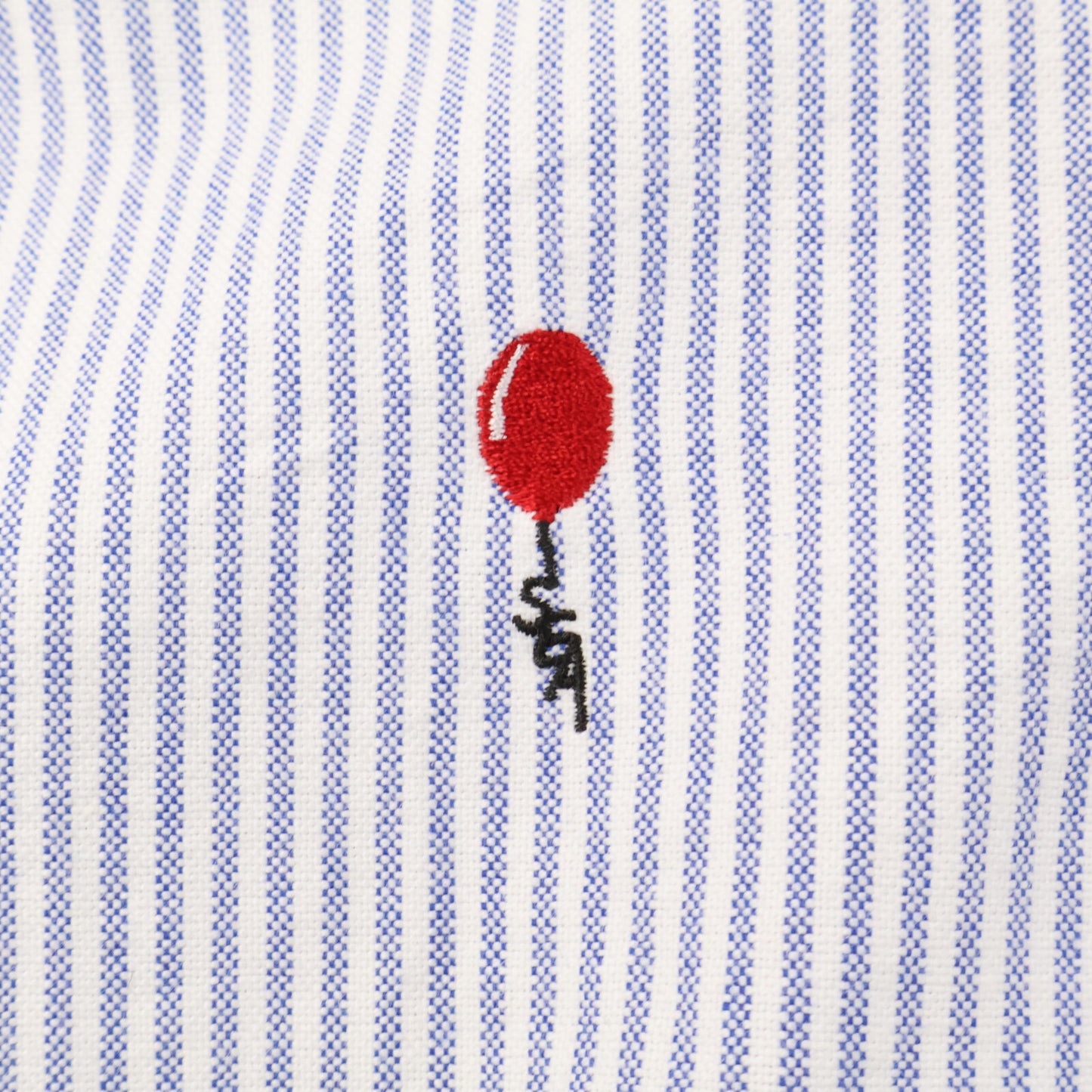 WIND AND SEA ウィンダンシー WDS-BALL-01 ﾎﾜｲﾄ×ﾌﾞﾙｰ ｽﾄﾗｲﾌﾟ 刺繍 長袖ｼｬﾂ トップス ＸＬ